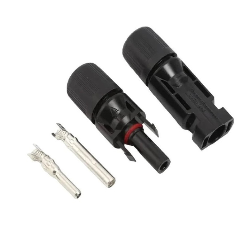 PAIRE DE CONNECTEURS MC4 M/F POUR CÂBLE EN 4/6MM²